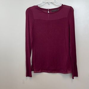Burgundy long sleeve size medium top from The Limited .